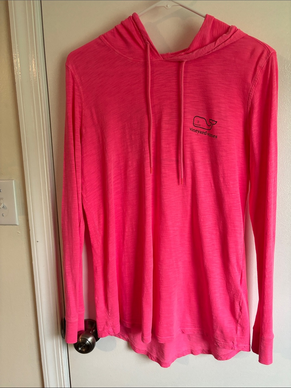 Vineyard Vines Neon Pink Hooded Lightweight Top